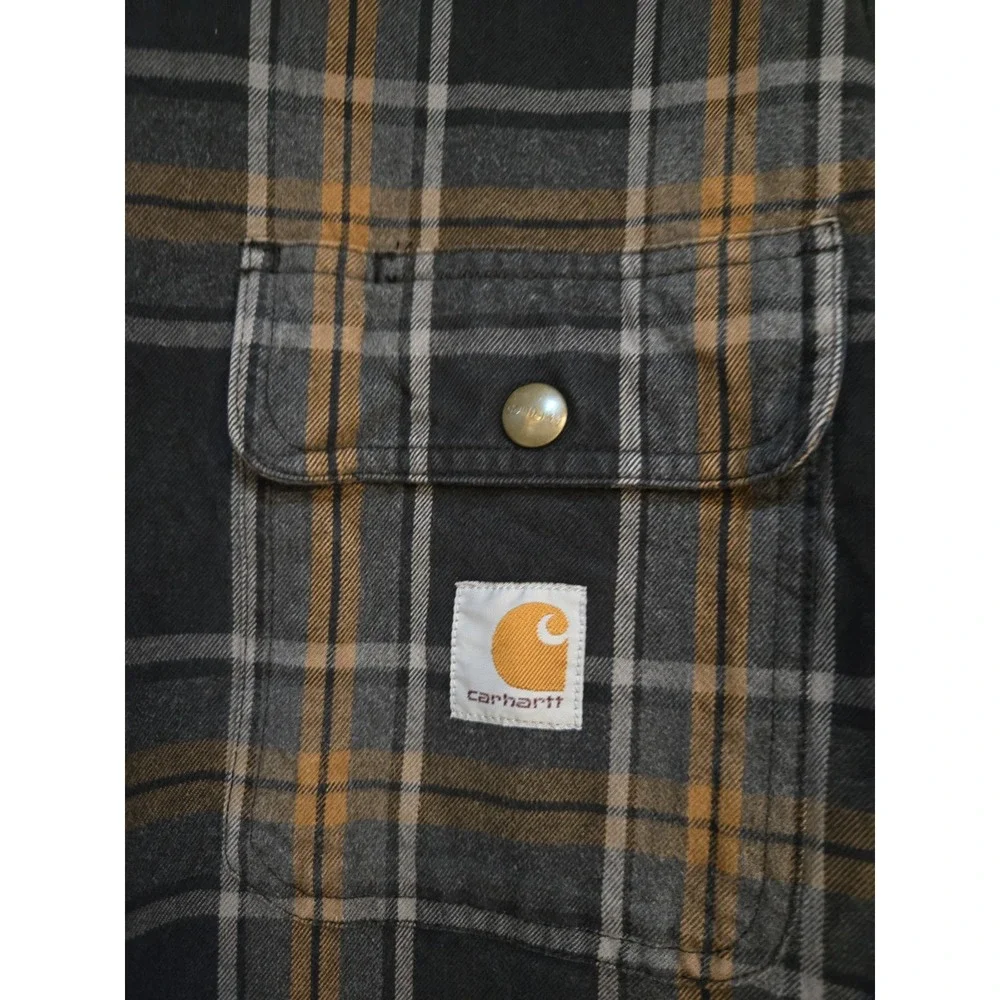 Carhartt 102333 Hubbard Sherpa Lined Flannel Shirt Jacket Men's 2XL Plaid